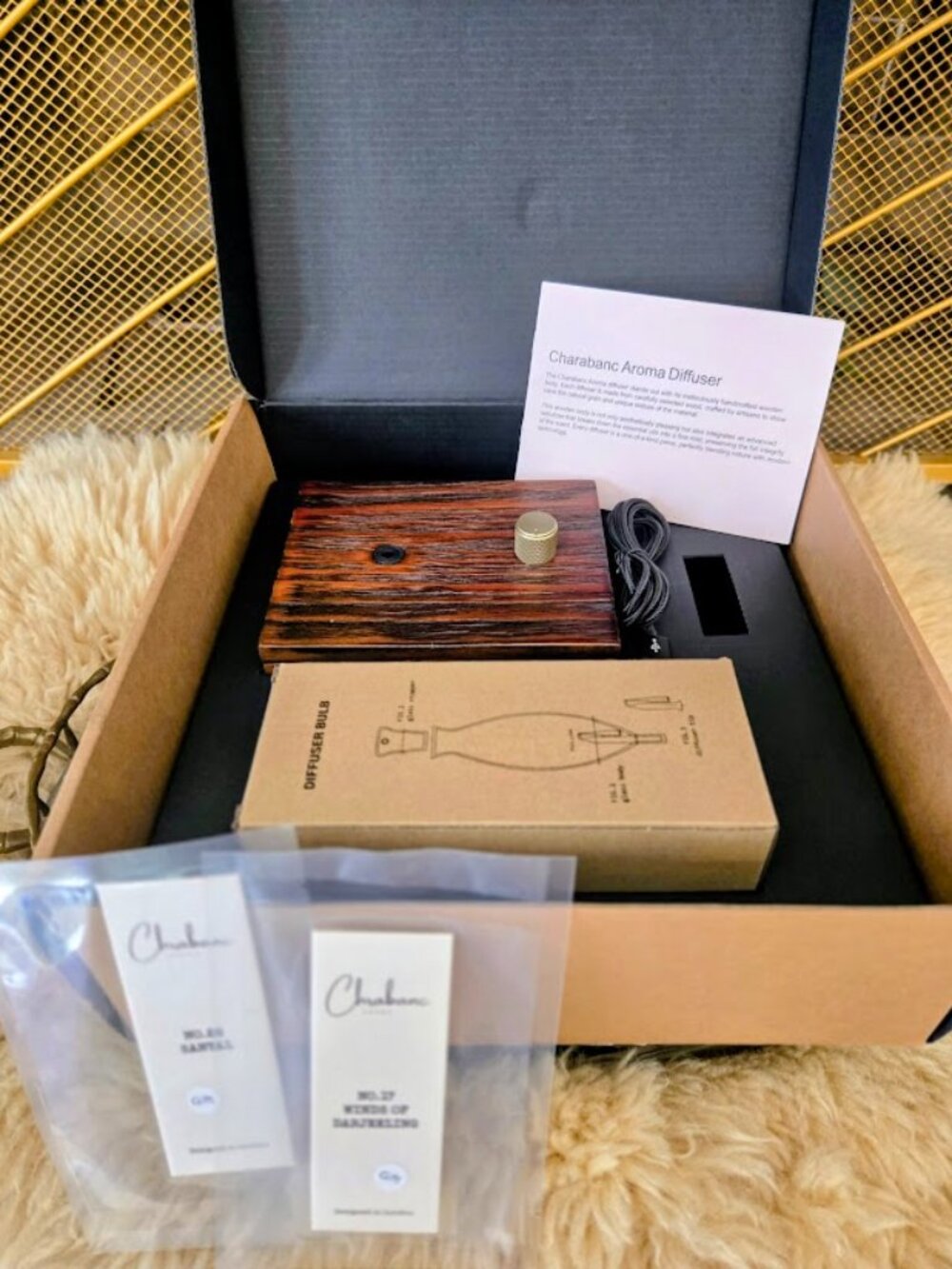 Charabanc Aroma Retro Waterless Wood Oil Diffuser NIB